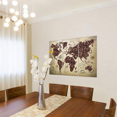 Wandbilder Wohnzimmer XXL Küche Kaffee Moderne Bilder Weltkarte
